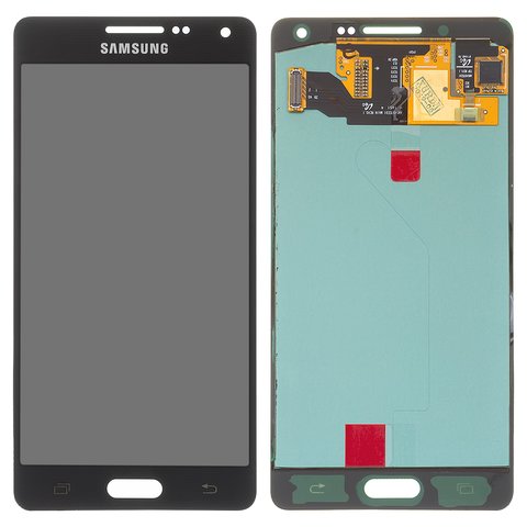 Дисплей для Samsung A500 Galaxy A5, чорний, без рамки, Оригінал переклеєне скло 