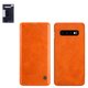 Чехол Nillkin Qin leather case для Samsung G975 Galaxy S10 Plus, коричневый, книжка, пластик, PU кожа, #6902048171589