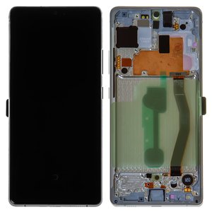 Дисплей для Samsung G770 Galaxy S10 Lite, белый, с рамкой, Original, сервисная упаковка, #GH82 21672B GH82 22045B GH82 21992B