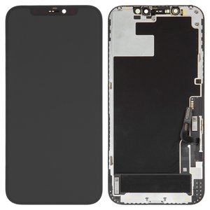 Дисплей для iPhone 12, iPhone 12 Pro, черный, с рамкой, Оригинал переклеено стекло 