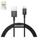 USB кабель Baseus Superior, USB тип-A, micro-USB тип-B, 100 см, 2 A, чорний, #CAMYS-01