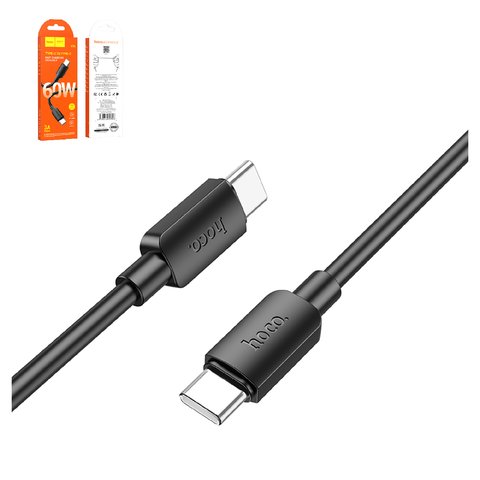 USB кабель Hoco X96, 2xUSB тип C, 100 см, 60 Вт, 3 A, черный, #6931474799128