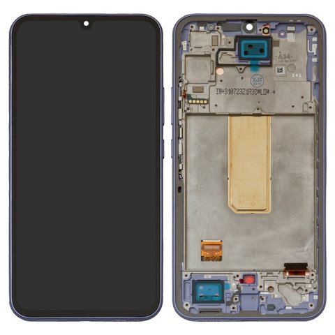 Дисплей для Samsung A346 Galaxy A34 5G, фиолетовый, с рамкой, Original PRC 