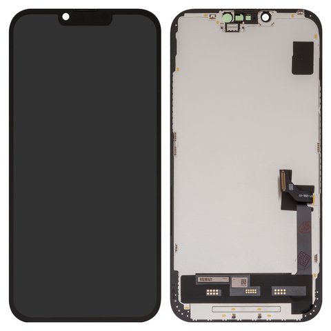 Дисплей для iPhone 14 Plus, чорний, з рамкою, High Copy, OLED , OEM hard