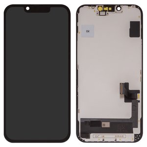 Дисплей для iPhone 14, черный, с рамкой, High Copy, OLED , GX OEM hard
