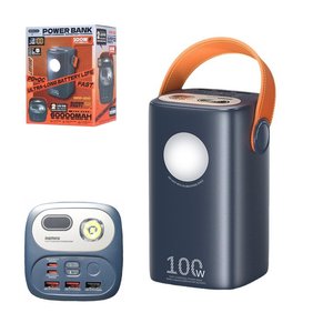 Power bank Remax RPP 100, 60000 мАг, 100 Вт, синій, Quick Charge, Power Delivery PD , #6954851208211