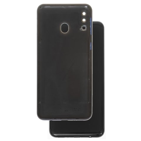 Panel trasero de carcasa puede usarse con Samsung M205F DS Galaxy M20, negra, con vidrio de cámara