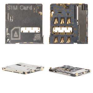 Коннектор SIM карты для Samsung I9300 Galaxy S3, I9500 Galaxy S4, I9505 Galaxy S4, N7100 Note 2, N7105 Note 2