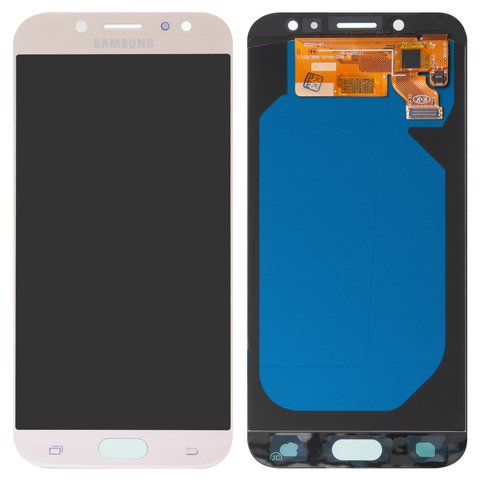 Pantalla LCD puede usarse con Samsung J730 Galaxy J7 2017 , dorado, sin marco, High Copy, OLED 