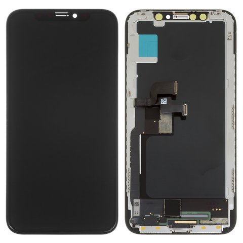 Дисплей для iPhone X, черный, с рамкой, PRC, Self welded OEM