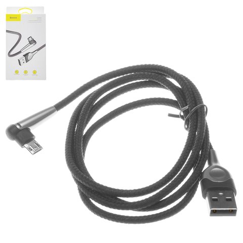 Кабель для зарядки Baseus MVP Elbow, USB тип A, micro USB тип B, 100 см, 2,4 А, черный, #CAMMVP E01