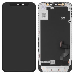 Pantalla LCD puede usarse con iPhone 12 mini, negro, con marco, HC, OLED , GX OEM hard
