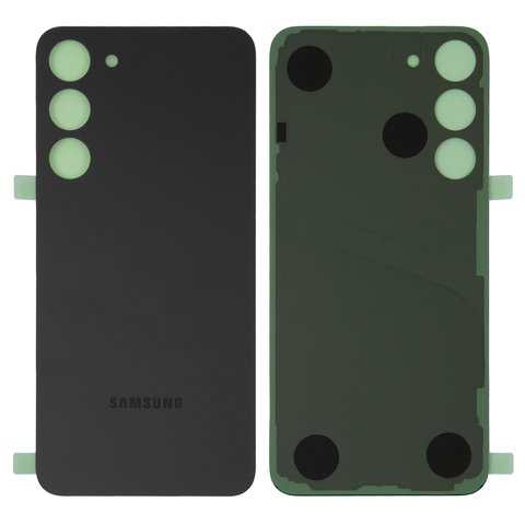 Panel trasero de carcasa puede usarse con Samsung S916 Galaxy S23 Plus, negra, phantom black