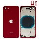 Housing compatible with iPhone SE 2020, (red, with SIM card holders, with side buttons)