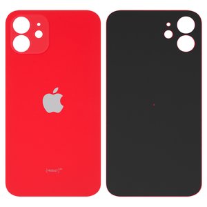 Housing Back Cover compatible with iPhone 12, red, no need to remove the camera glass, AAA, big hole 