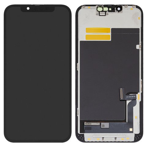 LCD compatible with iPhone 13, black, with frame, HC, OLED , SL OEM hard 