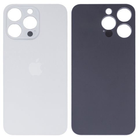 Housing Back Cover compatible with iPhone 15 Pro Max, white, no need to remove the camera glass, HC, big hole 