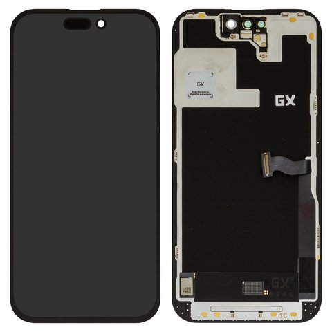 LCD compatible with iPhone 14 Pro, black, with frame, OLED , GX OEM hard 