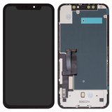 LCD compatible with iPhone XR, (black, with frame, AAA, (TFT), ZY, HD+)