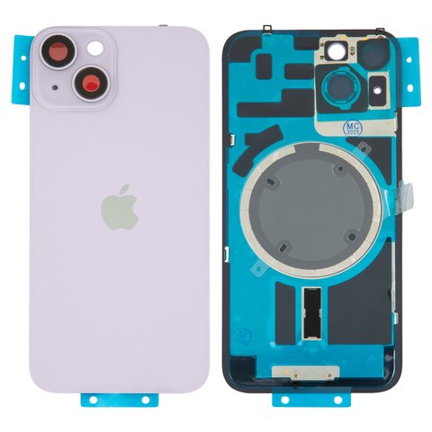 Housing Back Cover compatible with iPhone 14, purple, with camera lens, purple 