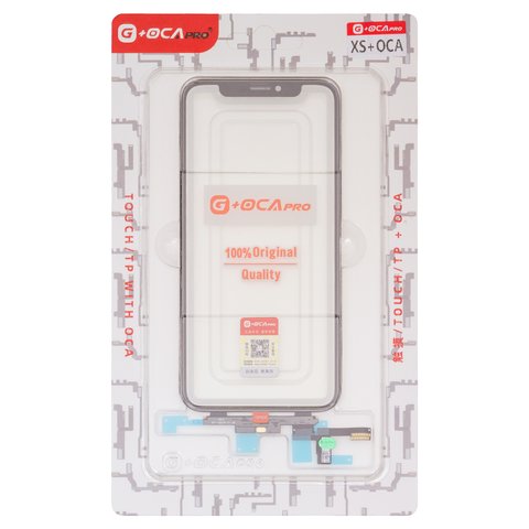 Touchscreen G+OCA PRO compatible with iPhone XS, with OCA film, black 