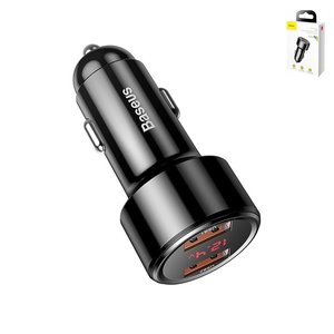 Автомобильное зарядное устройство Baseus Magic C20C, черное, Quick Charge, с дисплеем, 45 Вт, #CCMLC20A 01