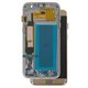 LCD compatible with Samsung G935 Galaxy S7 EDGE, (golden, with frame, High Copy, (OLED))