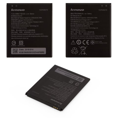 Battery BL242 compatible with Lenovo A6010, Li ion, 3.8 V, 2300 mAh, Original PRC  