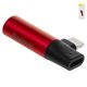 Adapter Baseus L43, (from Lightning to 3.5 mm 2 in 1, doesn't support microphone , TRS 3.5 mm, Lightning, red, 2 A) #CALL43-91