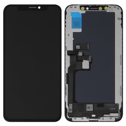 LCD compatible with iPhone XS, black, with frame, Copy, TFT , JK 