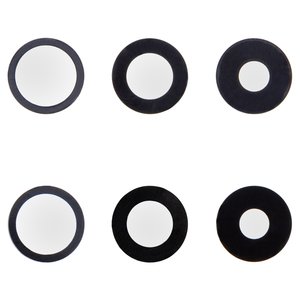 Camera Lens compatible with iPhone 14 Pro, iPhone 14 Pro Max, black, without frame, set 3 pcs. 