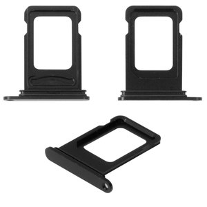 Держатель SIM карты для iPhone 13, черный, double SIM