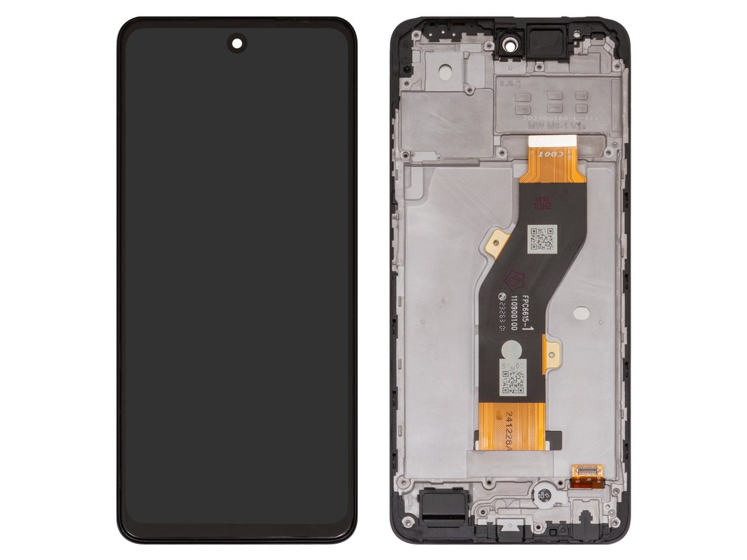 LCD compatible with Infinix Hot 40i (X6528B), (black, with frame