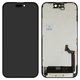 LCD compatible with iPhone 15, (black, with frame, HC, (OLED), GX OEM hard)
