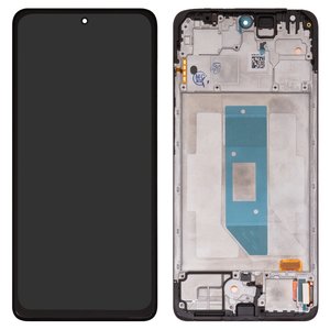 Дисплей для Xiaomi Redmi Note 14 4G, черный, с рамкой, High Copy, 159.6mm, OLED , 24117RN76G, 24117RN76O, global version