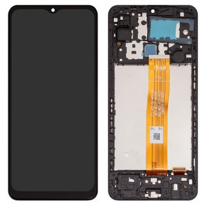 LCD compatible with Samsung M127 Galaxy M12, black, with frame, High Copy 