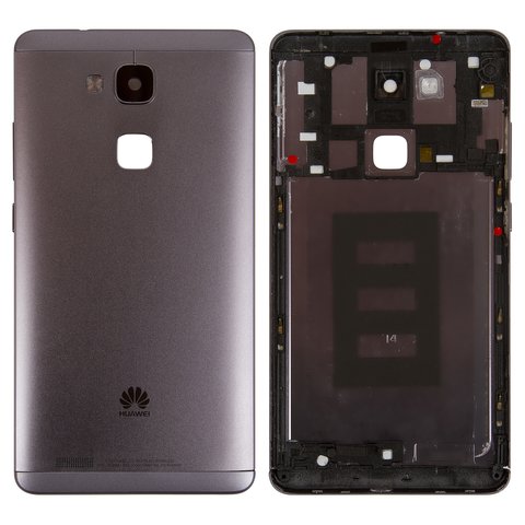 Panel trasero de carcasa puede usarse con Huawei Ascend Mate 7, negra, sin bandeja para tarjeta SIM, con botones laterales