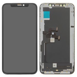 Pantalla LCD puede usarse con iPhone XS, negro, con marco, Original PRC , Self welded OEM