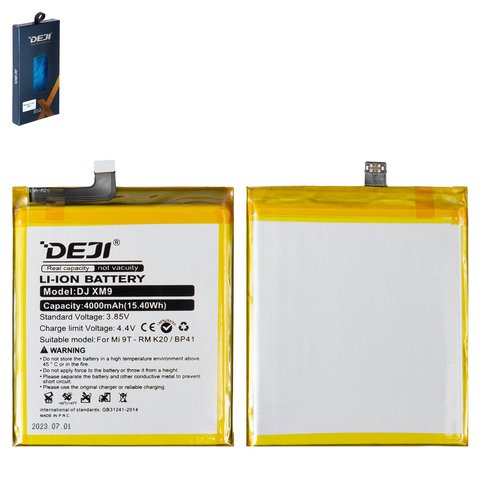Batería Deji BP41 puede usarse con Xiaomi Mi 9T, Redmi K20, Li ion, 3.85 V, 4000 mAh