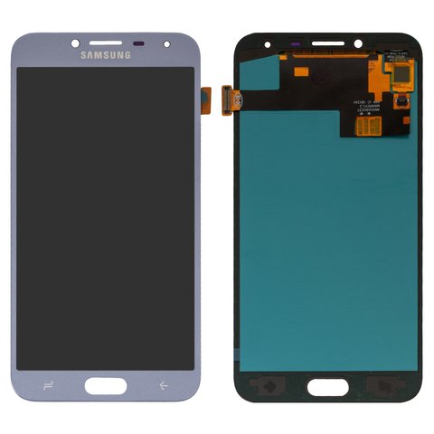 Pantalla LCD puede usarse con Samsung J400 Galaxy J4 2018 , azul claro, sin marco, High Copy, con borde ancho, OLED , lavenda