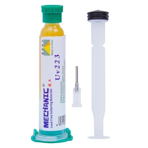 Fundente en pasta Mechanic UV223, con émbolo de plástico, para soldadura sin plomo, neutro, 10 ml