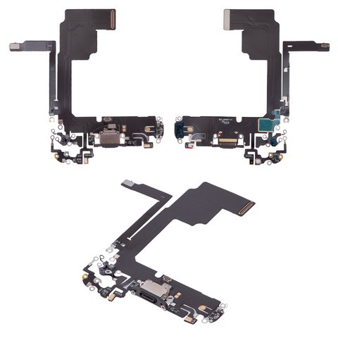 Cable flex puede usarse con iPhone 15 Pro, del conector de carga, negro, con micrófono, HC