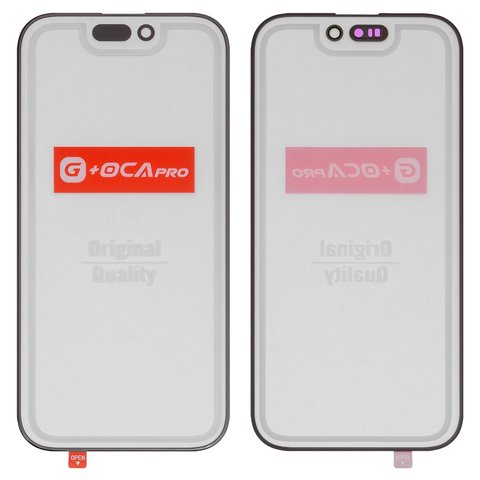 Vidrio de carcasa G+OCA PRO puede usarse con iPhone 16 Pro, con película OCA, negro