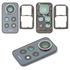 Vidrio de cámara puede usarse con Xiaomi Redmi Note 12 Pro 4G, negro, con marcos