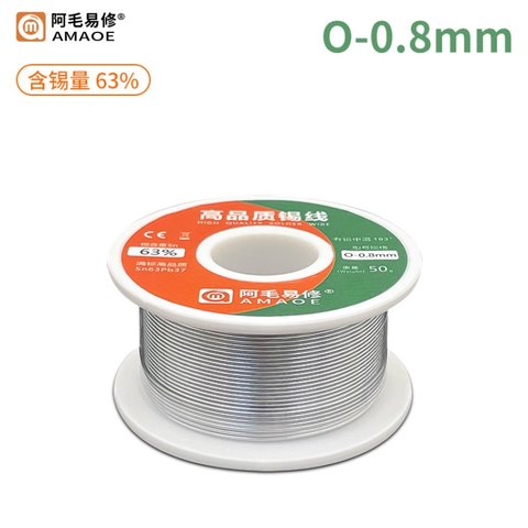 Estaño Amaoe 6337 O, Sn 63% , Pb 37%, 0,8 mm, 50 g