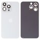 Panel trasero de carcasa puede usarse con iPhone 13 Pro, plateada, blanco, con vidrio de cámara, Silver, small hole