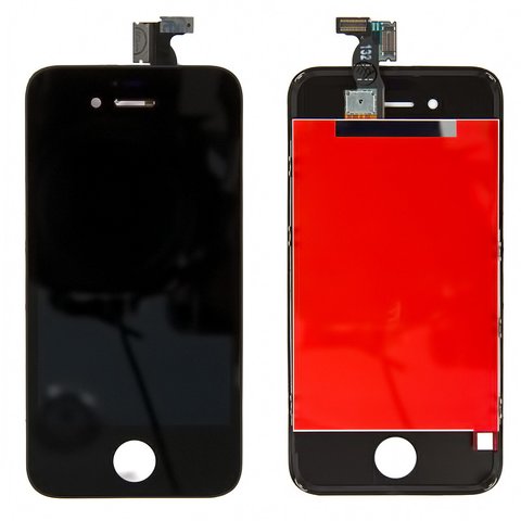Дисплей для Apple iPhone 4S, черный, с рамкой, HC