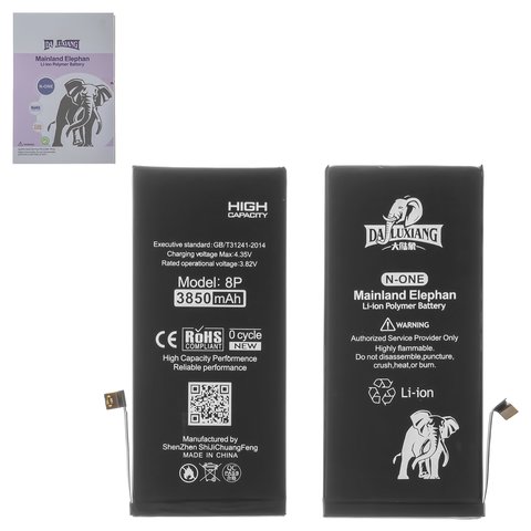 Аккумулятор Da Luxiang для Apple iPhone 8 Plus, Li ion, 3,82 B, 3850 мАч, повышенная ёмкость, original IC