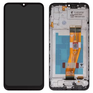 Дисплей для Samsung A025F DS Galaxy A02s, M025 Galaxy M02s, чорний, з рамкою, FLYCDI, з жовтим шлейфом, 160,5x72 mm 