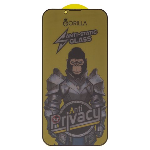 Защитное стекло для Apple iPhone 13, iPhone 13 Pro, iPhone 14, совместимо с чехлом, Full Glue, Anti Static, Anti Peeping, черный, gorilla